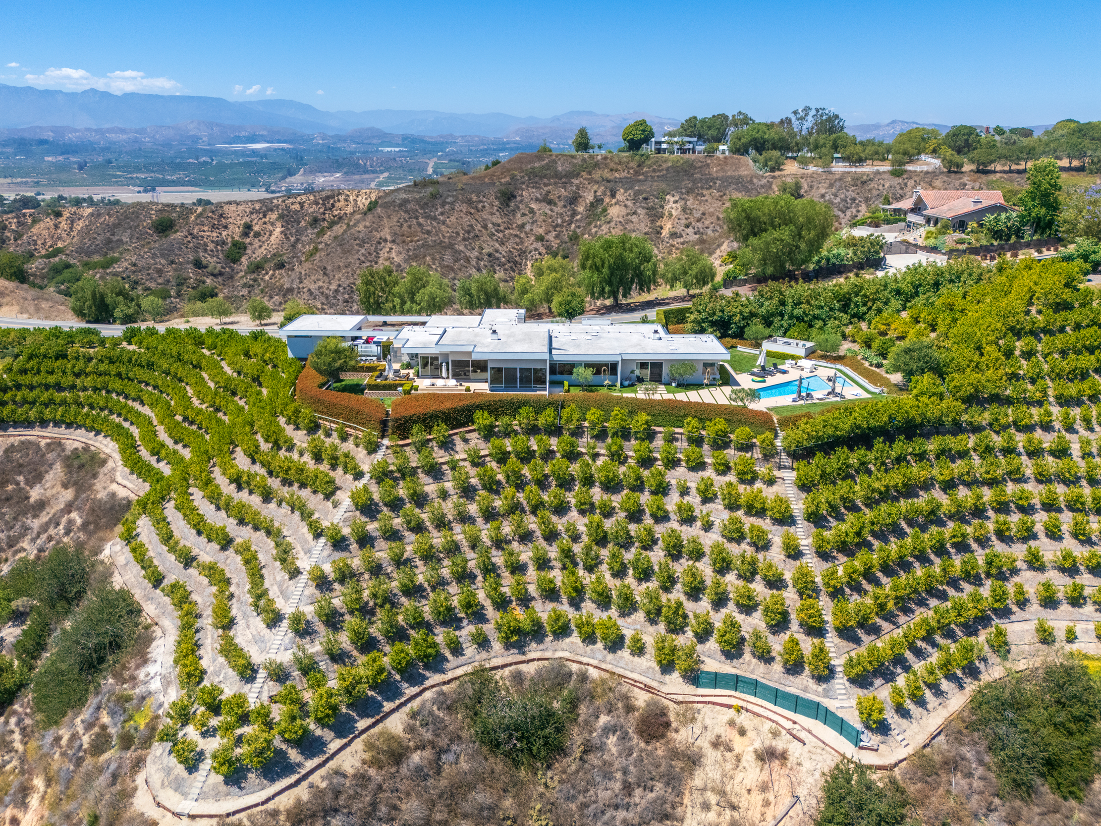 Aerial estate hillside