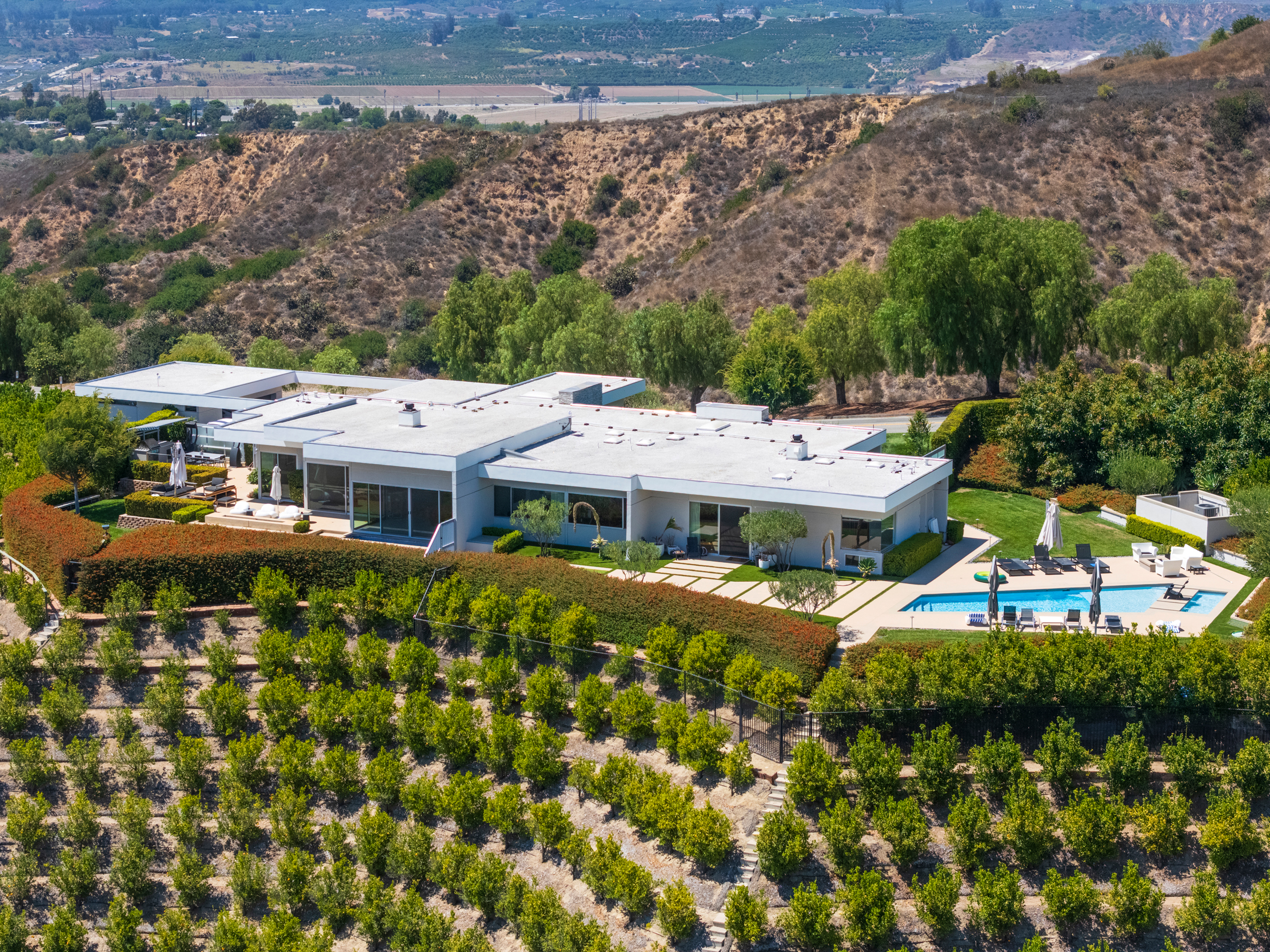 Aerial orchard and pool