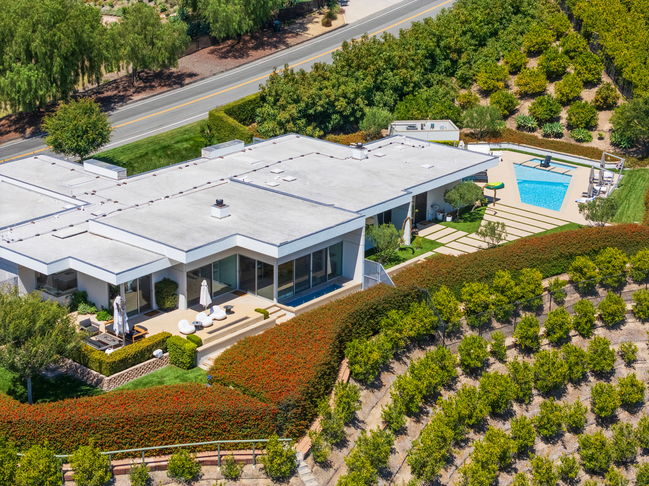 Aerial view of Presilla Ridge and orchard