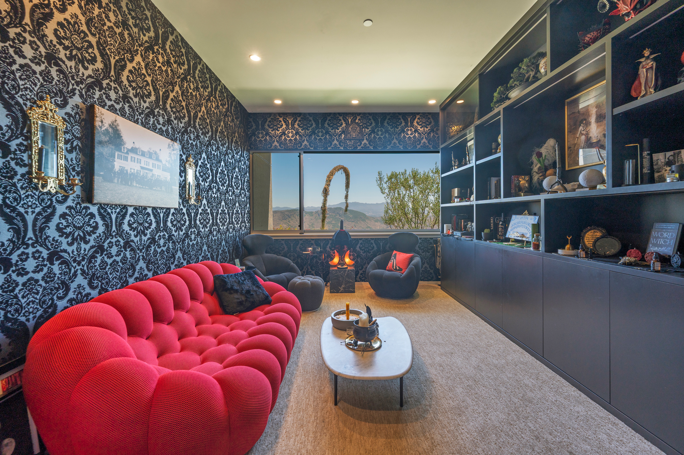 Living room fireplace